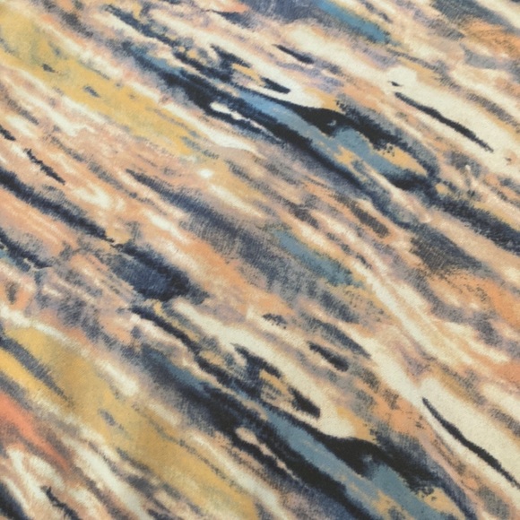 TEE Tahari Ombre Watercolor Stripe Cropped Short Sleeve Tee Shirt Womens Small - Picture 5 of 5